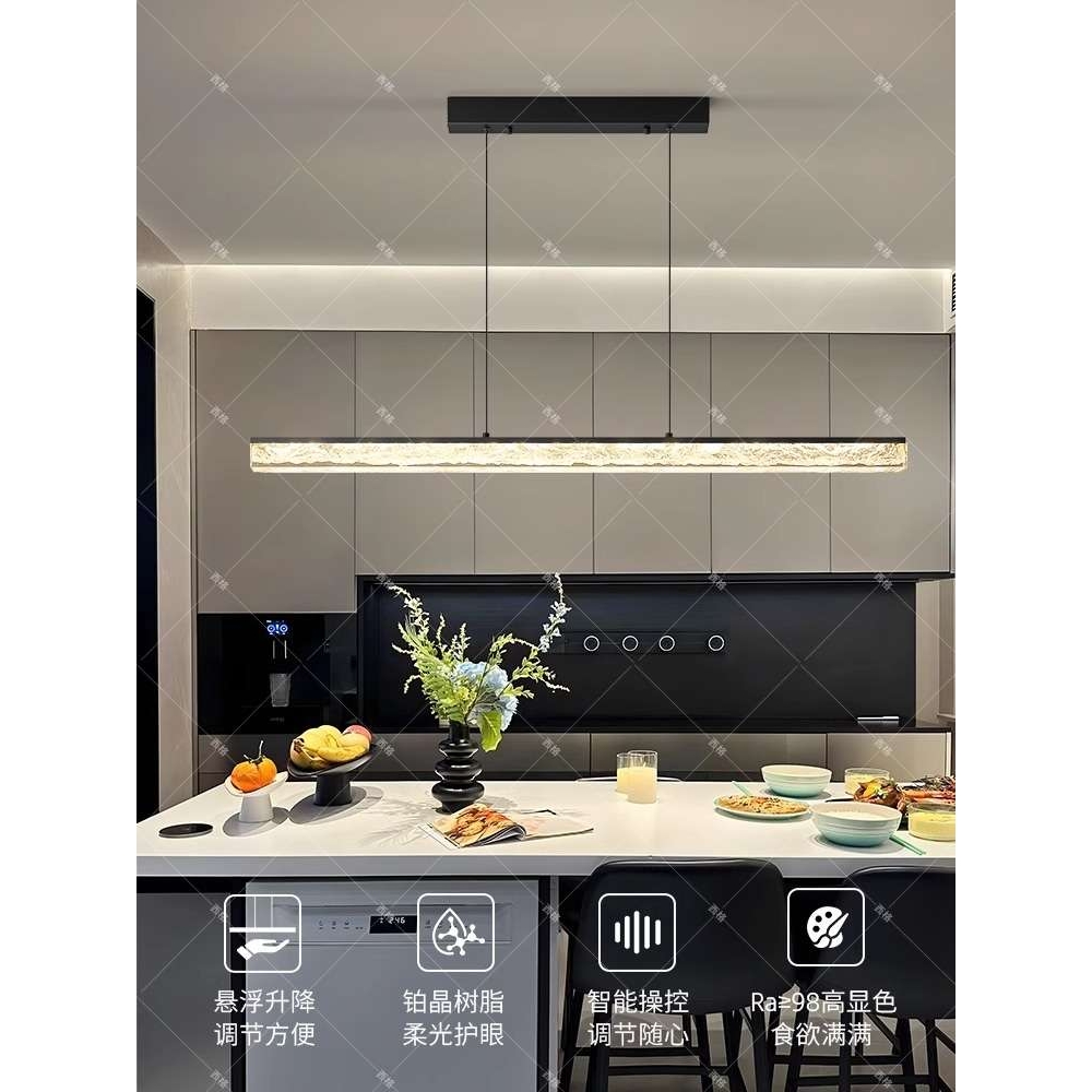 餐厅灯吊灯新款感设计师不锈钢铂金树脂吧台灯具现代简约