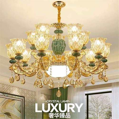 欧式吊灯客厅水晶吊灯简欧餐厅书房奢华大气高档卧室法式陶瓷吊灯
