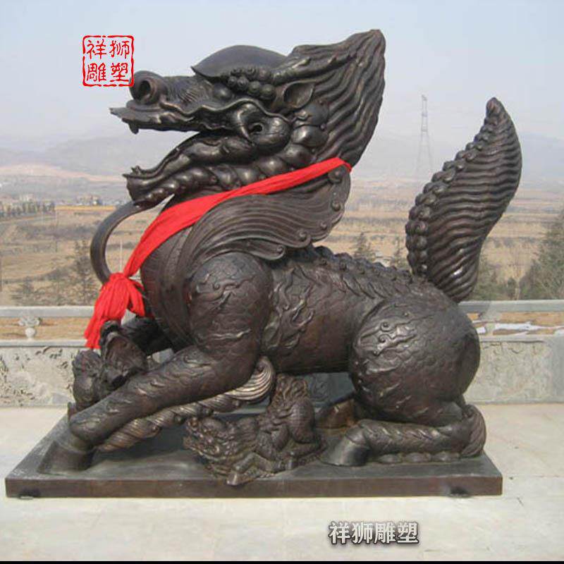 祥狮大型摆件风水铜麒麟雕塑酒店商场公司银行门口铸铜摆设麒麟