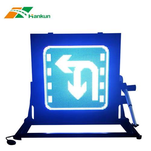 晗琨生产道路交通控制标志显示屏可编程P16折叠式可翻转车载Led显