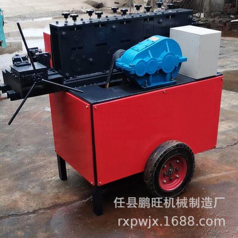 双面钢管除锈调直喷漆一体机双曲线脚手架钢管调直机钢筋除锈机