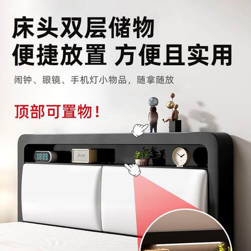 铁艺床双人床家用1米8加粗加厚铁床不锈钢单人床架铁架床出租房用