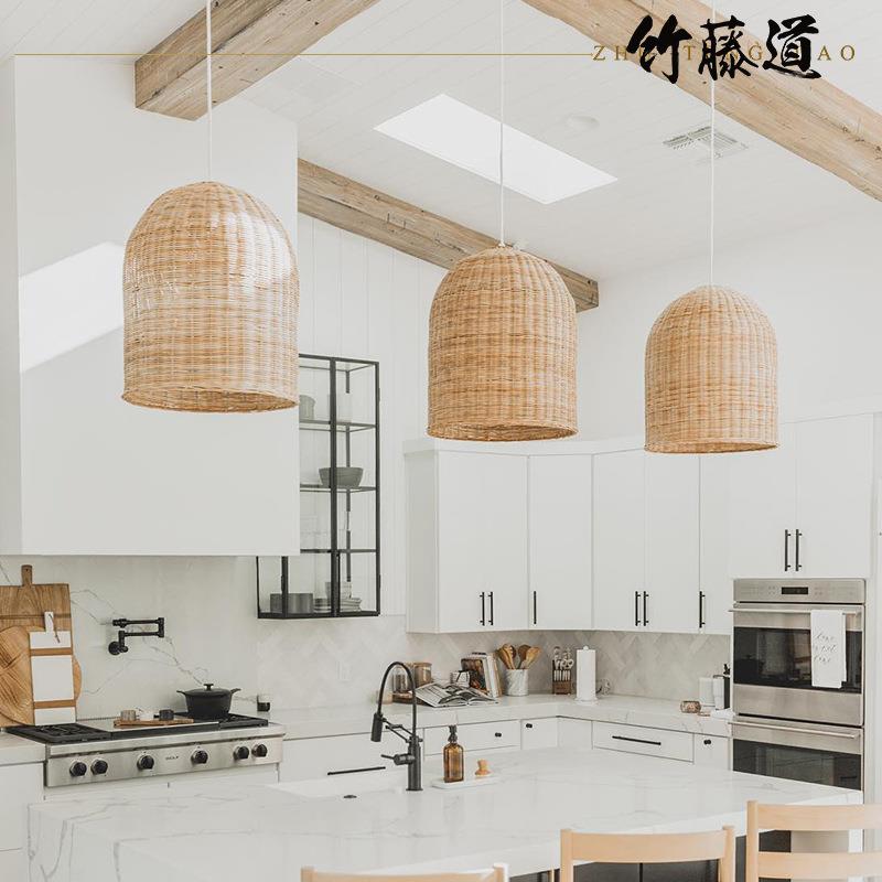现代中式田园吊灯灯笼竹编客厅日式茶室书房灯餐厅个性竹艺饭店灯