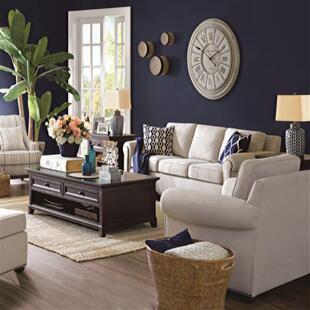 美式布艺沙发轻奢复古田园风现代简约小户型实木组合棉麻客厅家具