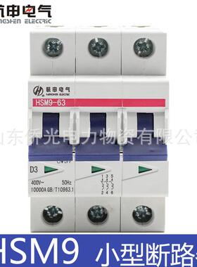 杭申电气HSM9-63小型断路器2P3PC6C32C40C63A空气开关