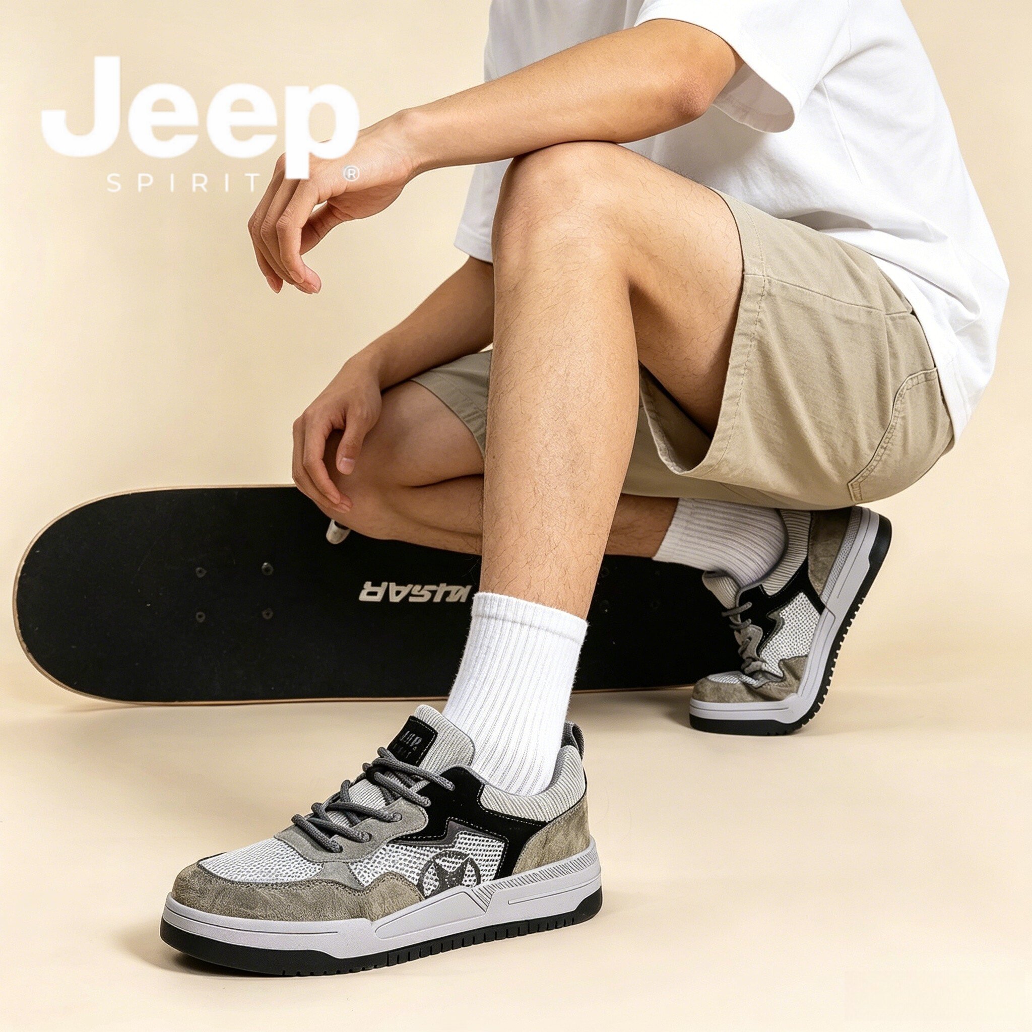JEEPSPIRIT吉普潮流轻盈板鞋男