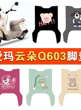 适用爱玛云朵Q603电动车丝圈脚垫AM1000DT-35S电瓶车防水脚踏垫