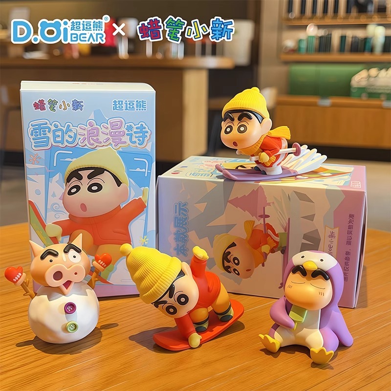 正版蜡笔小新盲盒2025新款雪浪漫
