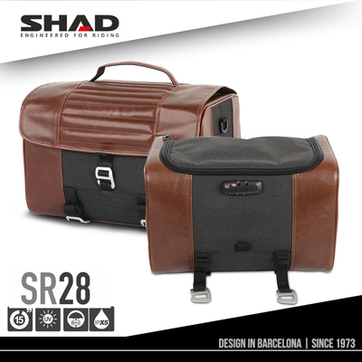 SHAD夏德摩托车尾箱包复古后座皮包尾箱踏板电动车尾包后备箱SR28