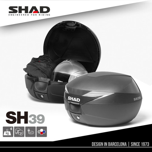 SHAD夏德摩托车尾箱适用本田PCX 光阳CT250后备箱踏板电动车SH39