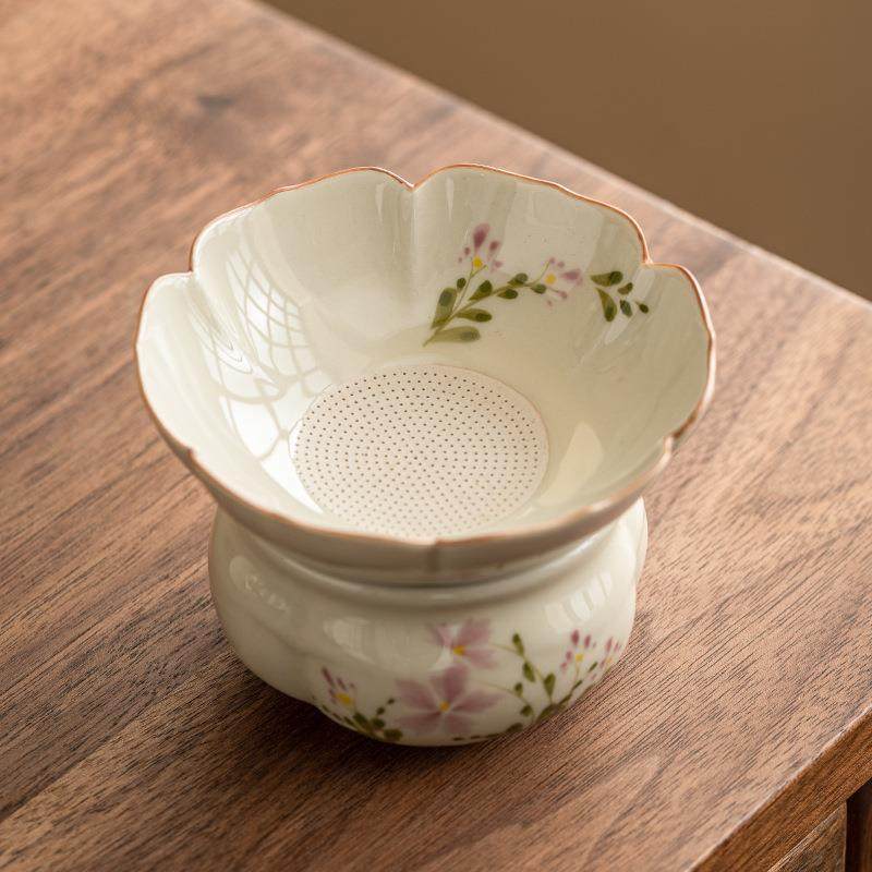 手绘小雏菊茶漏茶滤一体高档陶瓷茶叶滤茶器家用茶隔功夫茶具配件,餐饮具,茶滤,淘宝优惠券,粉丝福利购,淘宝优惠卷