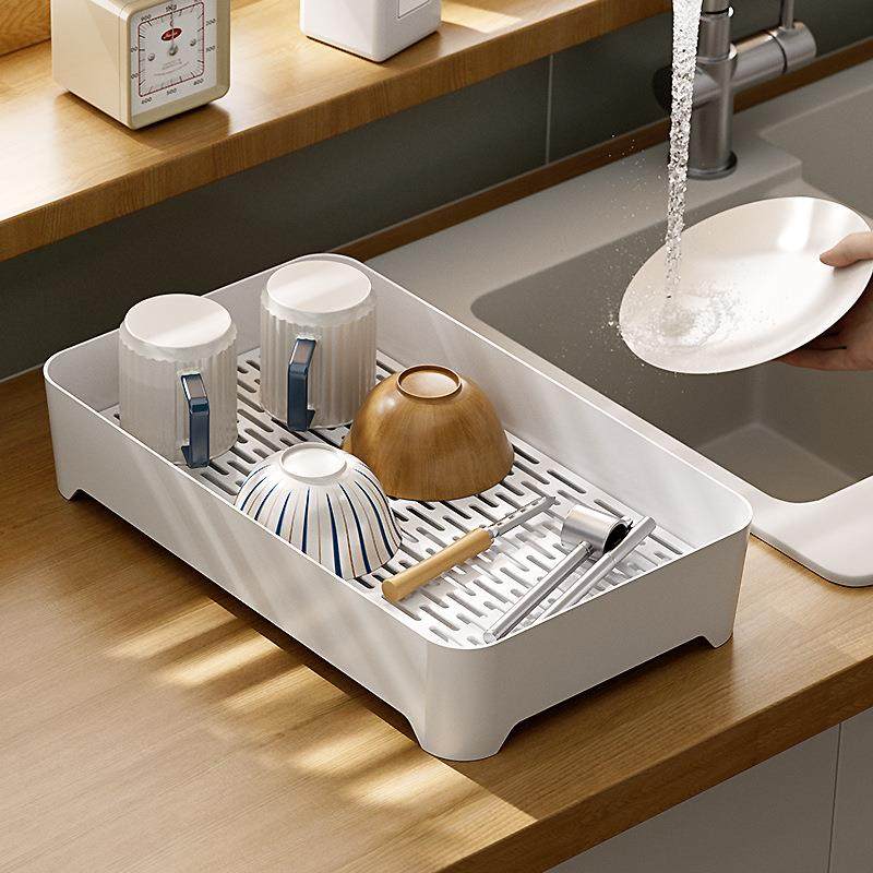 双层沥水托盘塑料长方形放杯子餐具水果置物架家用茶几茶盘,餐饮具,茶盘,淘宝优惠券,粉丝福利购,淘宝优惠卷