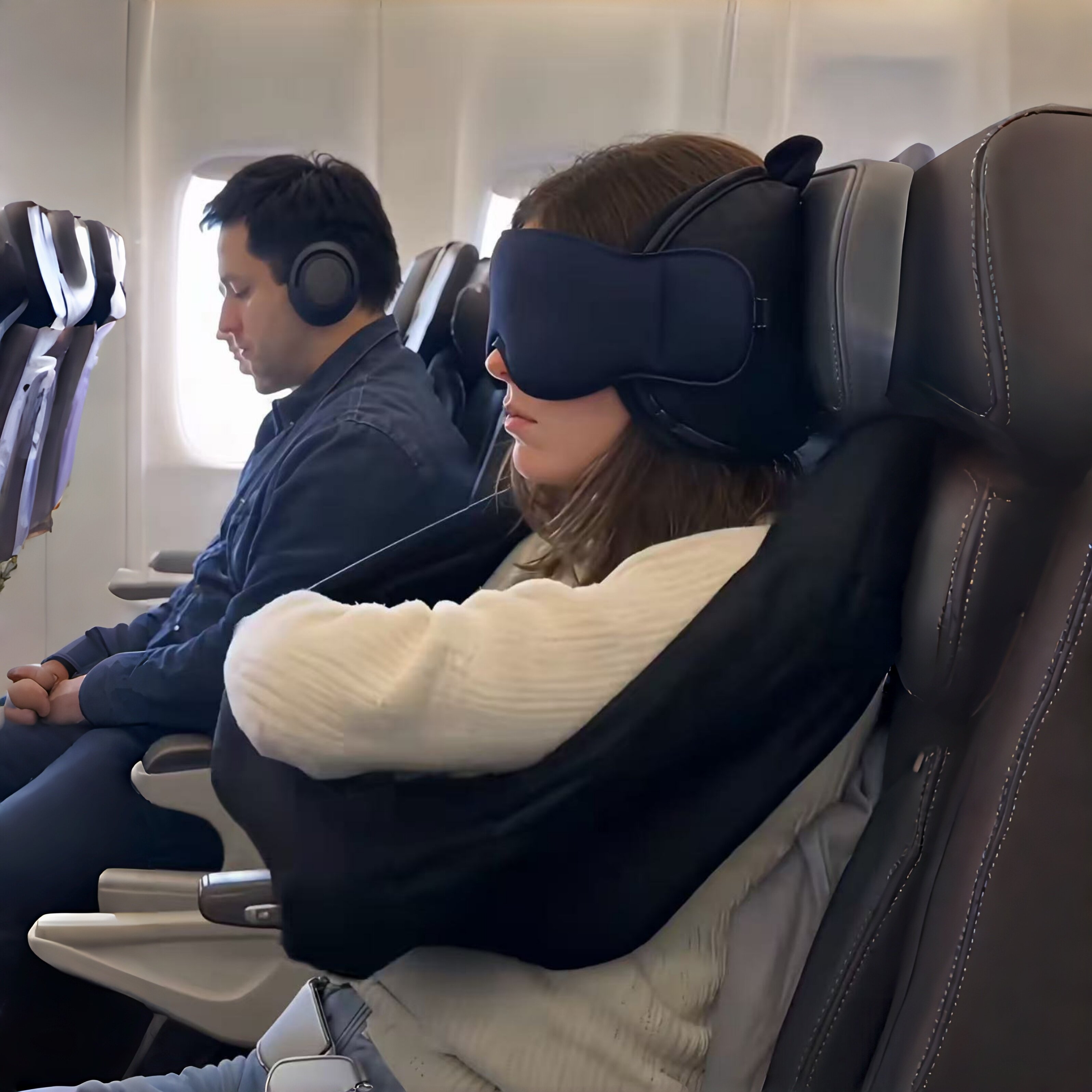 颈枕眼罩二合一飞机长途旅行U型枕座椅悬挂睡眠袋遮光睡眠头靠枕