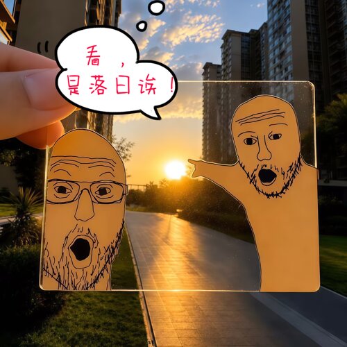 meme透卡拍照抽象趣味亚克力书签