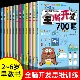 5一6岁儿童益智早教书四五岁幼儿启蒙思维训练1000题1200儿童思维逻辑训练书幼儿园开发大脑思维 书动脑教材 全脑开发700题2到3