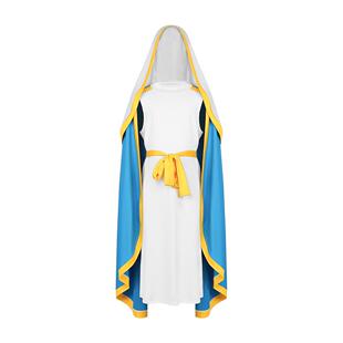 欧美外贸复古长袍斗篷cosplay 中世纪连帽披风修士传教士舞台服装