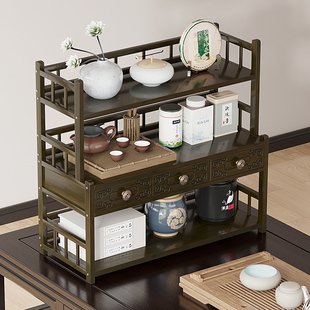 速发架具茶杯收纳展置茶紫砂壶示物架桌面小型博古架新中式 茶桌上