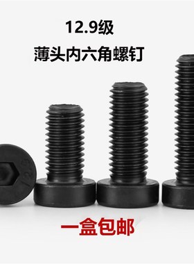 速发12*级薄头内六角螺丝DI784矮头内六方0栓扁头螺钉m8.螺m10m6