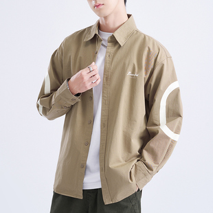 开衫 衬感纯棉薄款 男高级衣痞帅休闲外套202新4款 速发长袖