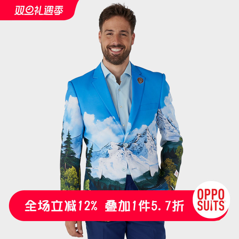 个性印花 西装也可以不正经