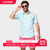 印花男休闲青年短袖 衬衣沙滩短袖 冲浪服装 OPPOSUITS衬衫 oppo西装