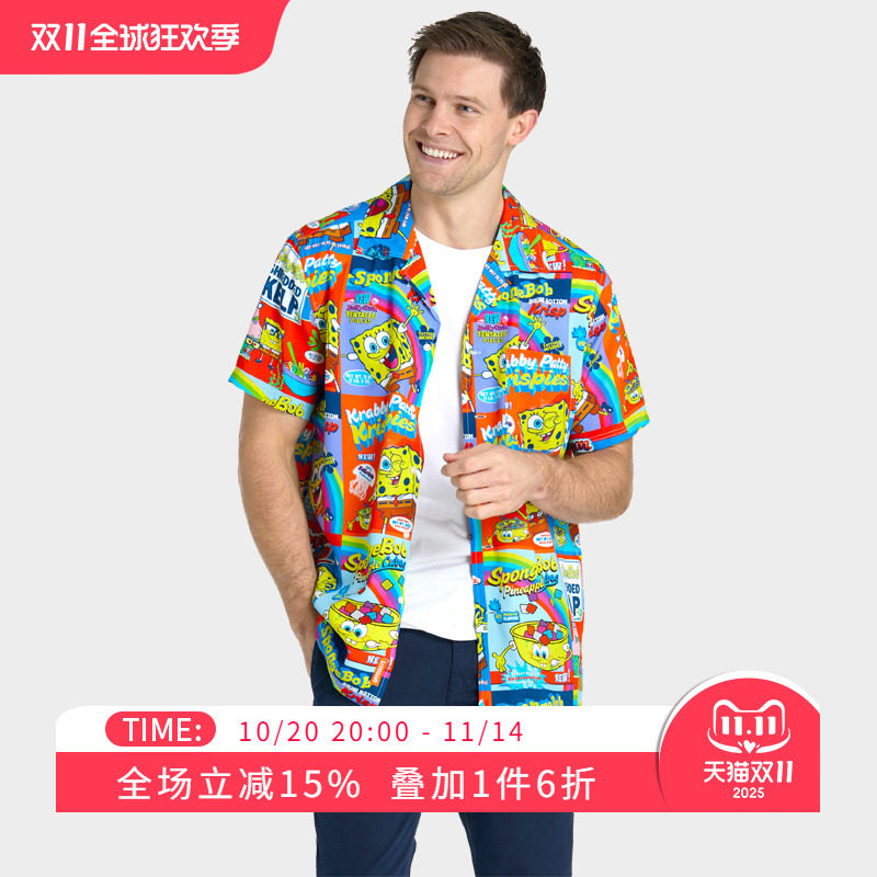 OPPOSUITS印花短袖衬衫男