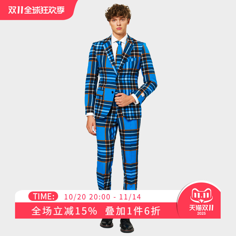 OPPOSUITS印花西服套装男