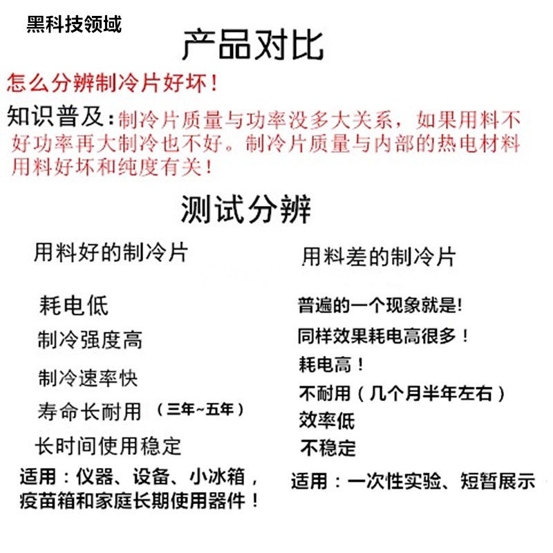 冷热冲击用高性能各种型号制冷片12V高能制冷片半导体高强CL-C067