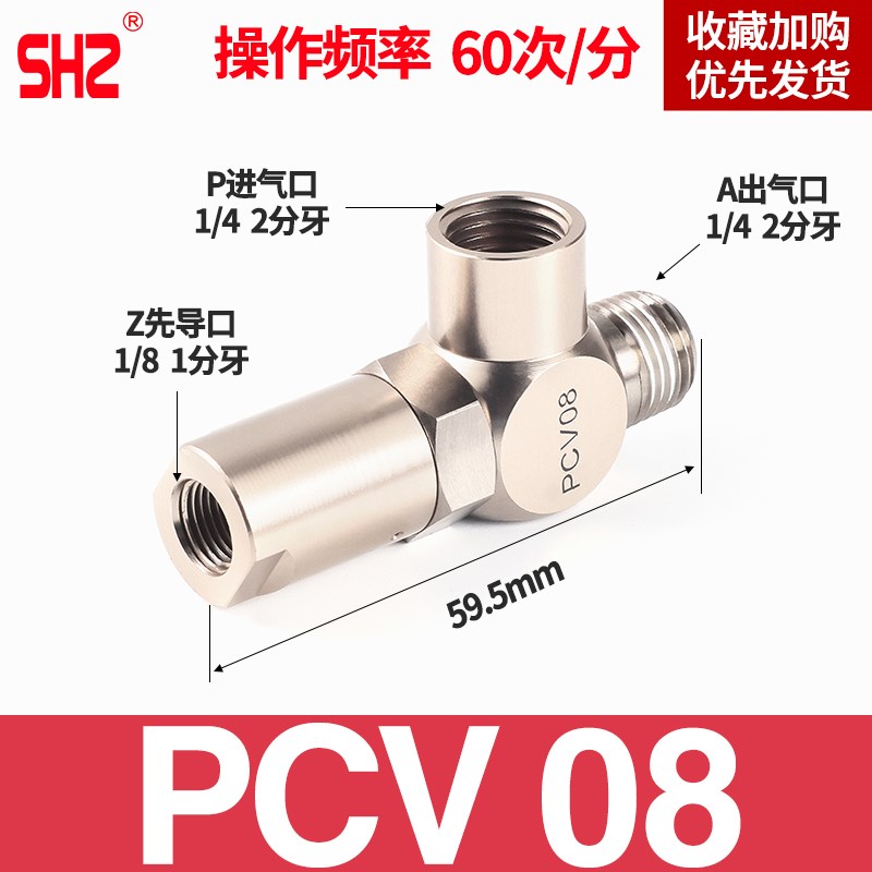 诱导止回阀气动快插逆止阀PCV08PCV06PCV10 空气F气控单向阀PCV15