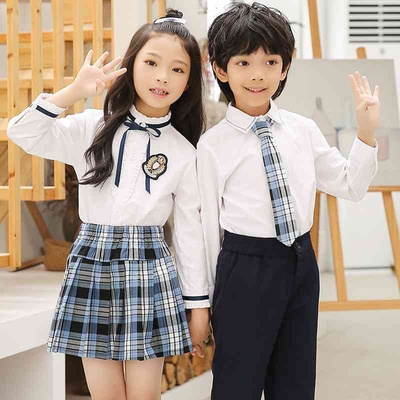 儿童校服春秋季中小学生班服幼儿园园服学院风衬衣套装