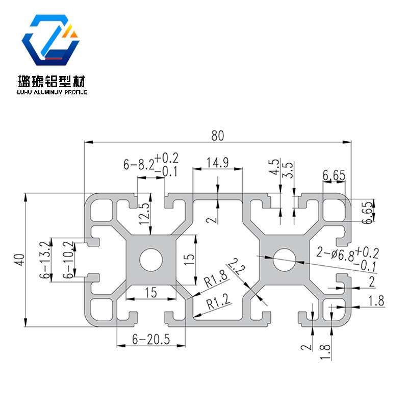 黑色欧标40*80铝合金型材工业自动化设备铝型材铝框架型材4080