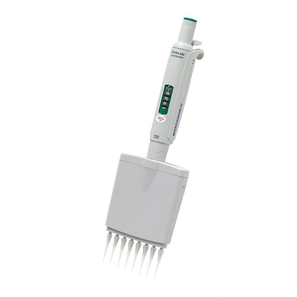 SOCOREX855可调10-100ul8道移液器10-100uL货号855.08.100
