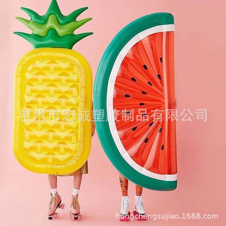 生产销售充气半片西瓜水上浮排环保PVC半个西瓜充气浮床泳圈