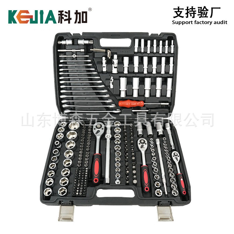 216件套组套筒棘轮扳手套装快速小飞汽修棘轮螺丝刀组合具箱大全