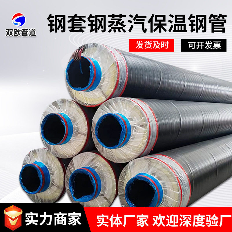 钢套钢蒸汽保温钢管内滑动蒸汽保温管小区供暖热力输送预制管道