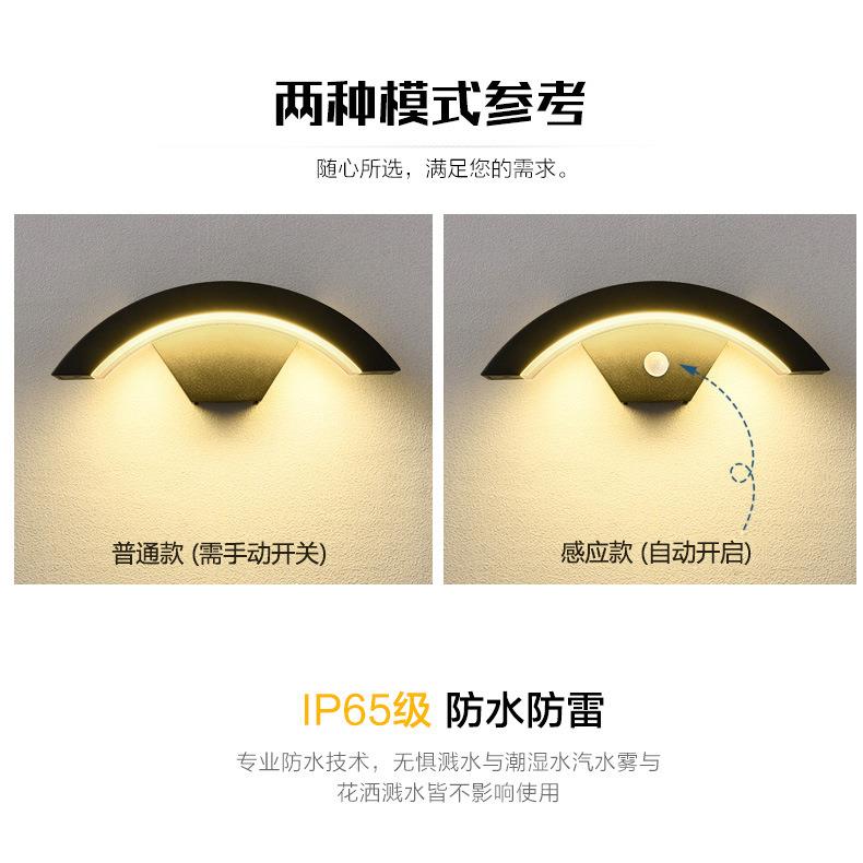 人体感应户外壁灯防水 LED灯室外简约阳台庭院别墅门口露台墙壁灯