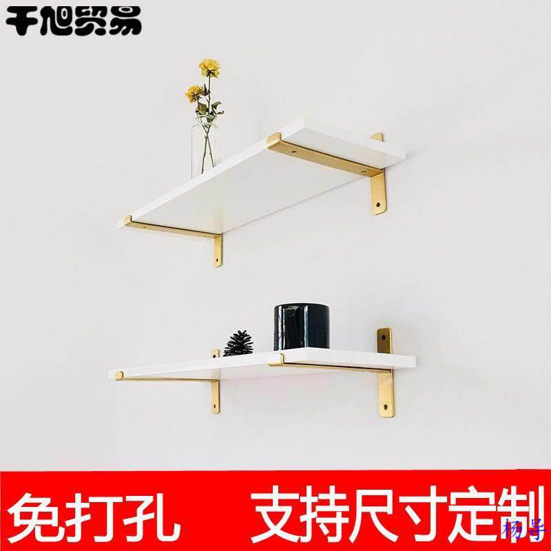 名藤墙上免打孔置物架一字隔板复古壁挂客厅搁物装饰书架厨房收纳