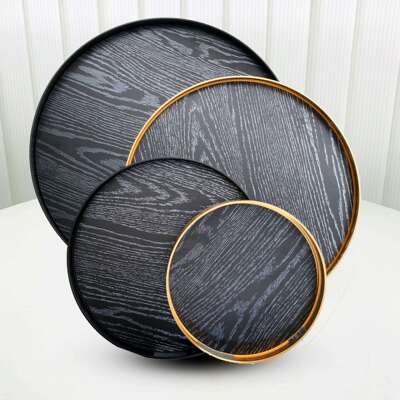 圆盘造景盘圆桌沙盘底座托盘枯山水酒店餐桌转盘中间摆件摆盘装饰