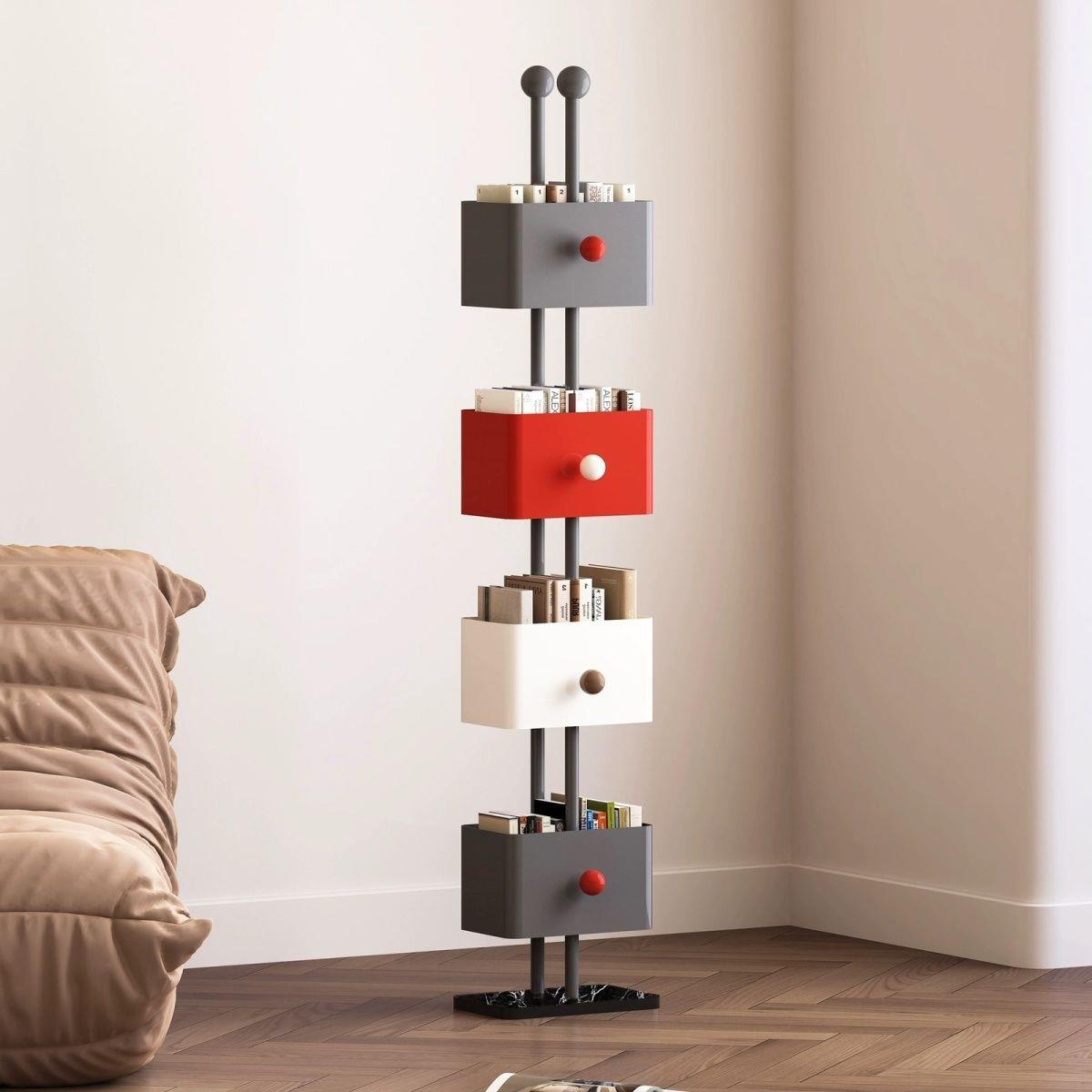 家用落地多层书架客厅铁艺置物架转角储物柜收纳展示柜隐形柜子