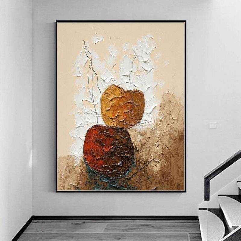 顺丰大芬村纯手绘油画现代简约抽象肌理感客厅装饰画玄关走廊卧室