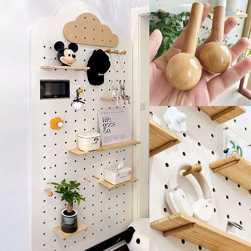 收纳洞洞板玄关实木挂衣帽架置物架订作入户电表箱遮挡云朵墙面热