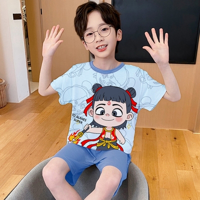 儿童睡衣男童2025新款夏季薄款