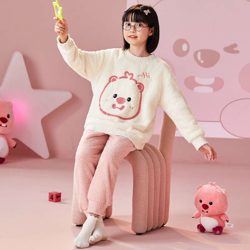 儿童睡衣秋冬季初中生小女孩
