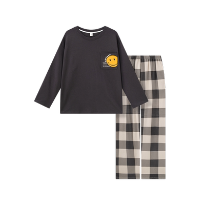 青少年睡衣男童家居服大童纯棉薄