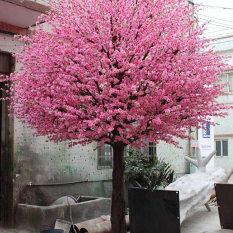 春节装饰仿真桃花树 商场广场酒店仿真植物景观树室内外节日摆设