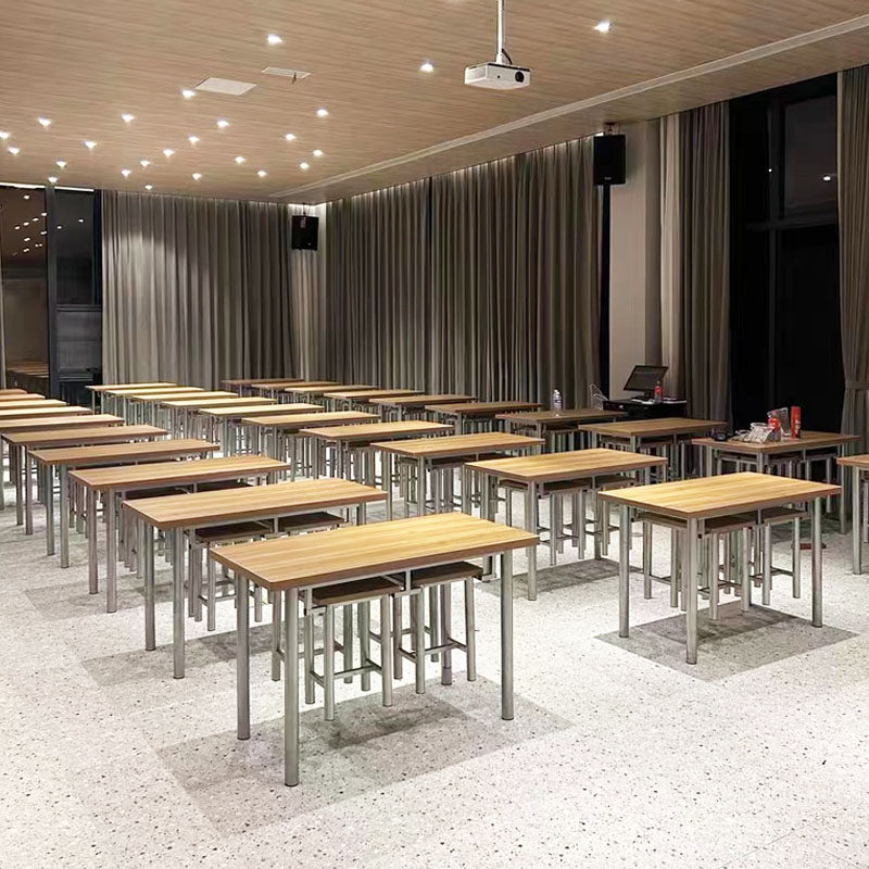 ?员工食堂餐桌椅组合挂凳快餐厅店商工厂4人6人8人学校组合款