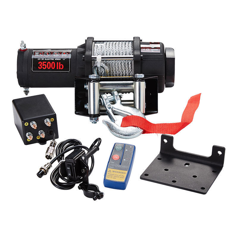 12V24V电动绞盘汽车绞车自救绞盘3500磅高质量电动卷扬机