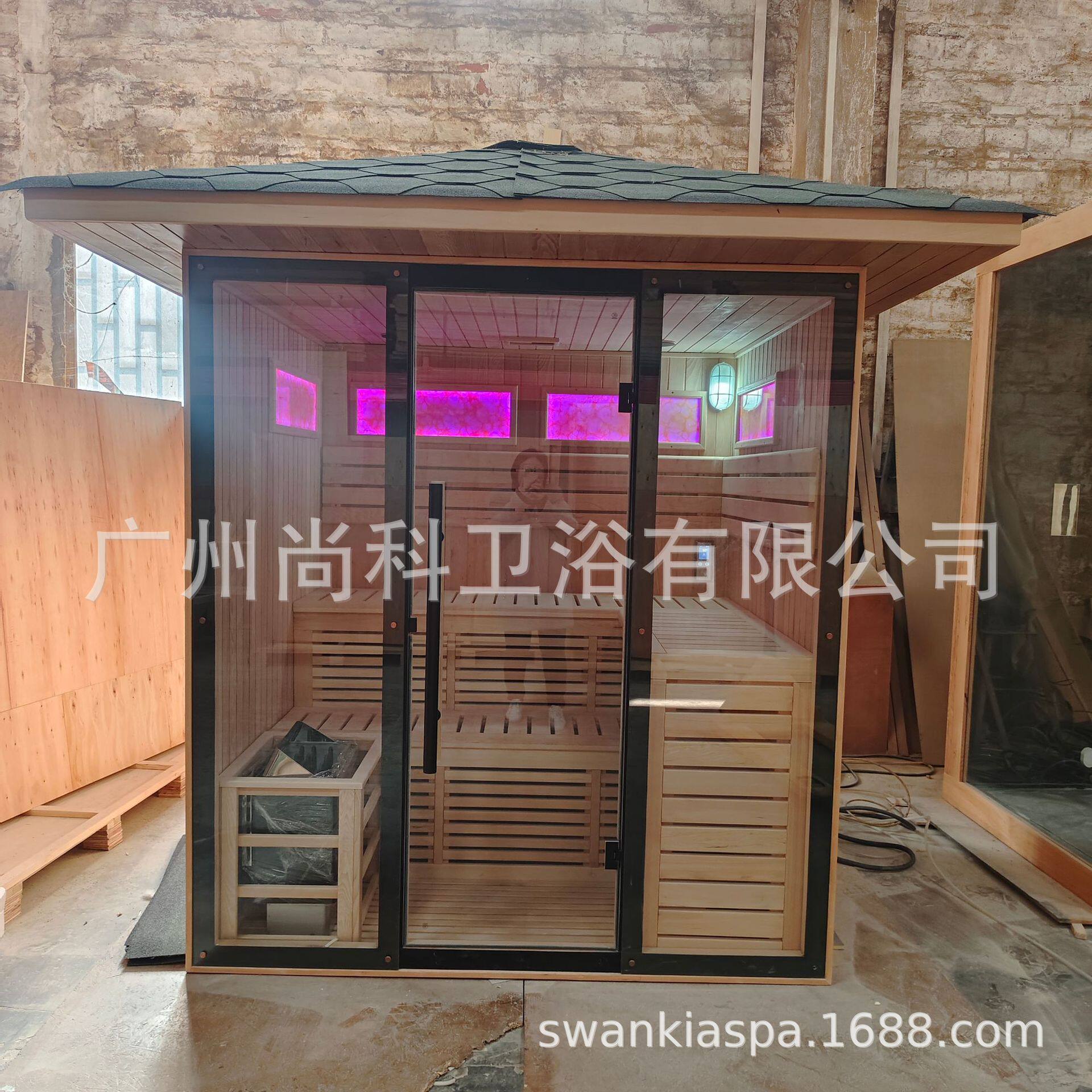 工厂直销豪华光波铁杉木休闲户外干蒸房桑拿房别墅排毒家用能量屋
