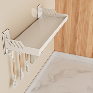 厨房微波炉置物架壁挂式多功能悬空吊柜下挂墙上免打孔调料品收纳