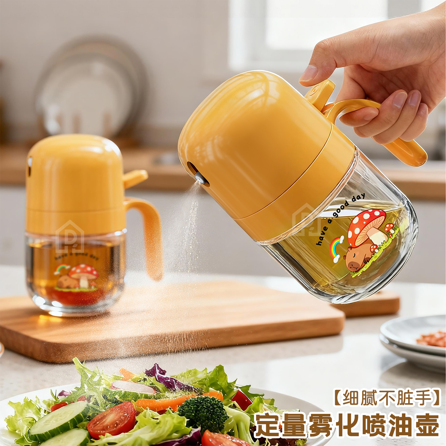 玻璃油壶不挂油自动开合油壶